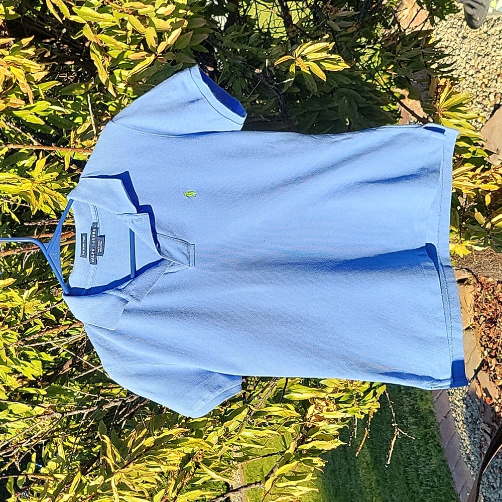 Ralph Lauren Blue The Skinny Polo 100% Cotton Womens Large
